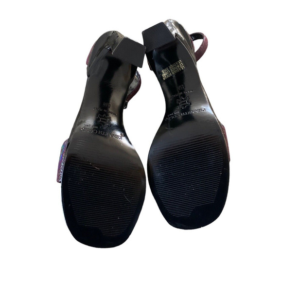 Vintage 80's Kenneth Cole Platform Ankle Strap Iridescent Leather NEW Italy 6 - Picture 11 of 11